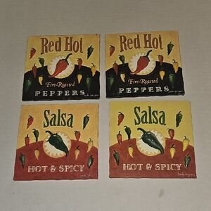 Red Hot and Salsa Pepper Art Tiles